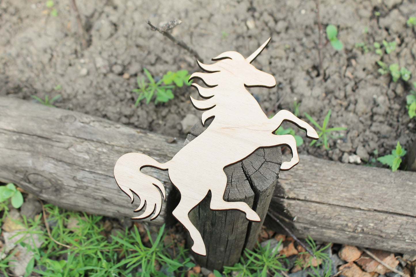 Unicorn Laser Cut - unfinished blank - 7.5 inches - Home Decor - Laser cut wood - plywood