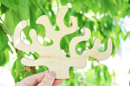 Coral blank Laser Cut - unfinished blank - 7.5 inches - Home Decor - Laser cut wood - plywood