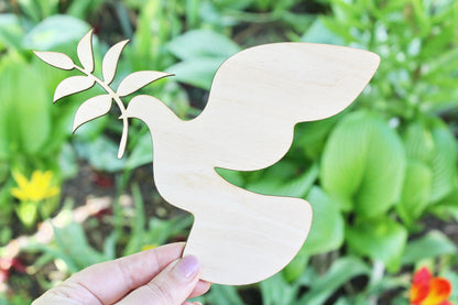 Peace Dove Laser Cut - unfinished blank - 7.5 inches - Home Decor - Laser cut wood