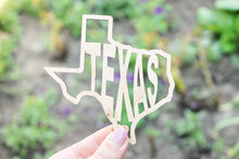 Load image into Gallery viewer, Texas state inscription - Laser Cut - unfinished blank - 4.1 inches - Texas Map Shape Text
