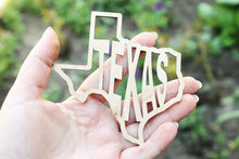 Load image into Gallery viewer, Texas state inscription - Laser Cut - unfinished blank - 4.1 inches - Texas Map Shape Text
