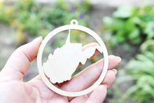 Load image into Gallery viewer, West Virginia state pendant - Laser Cut - unfinished blank - 3.1 inches - West Virginia Map Inside Circle
