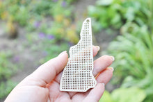 Load image into Gallery viewer, New Hampshire state cross stitch - Laser Cut - unfinished blank - 3.9 inches - New Hampshire Map cross stitch blank
