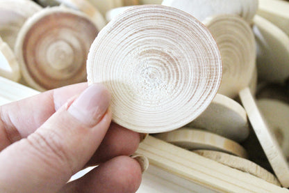 Set of 5 Unfinished wooden slices 40-50 mm - 1.6 - 2 inches wooden slice - natural eco friendly