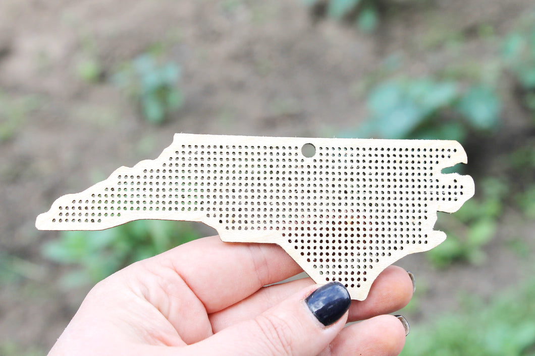 North Carolina state cross stitch - Laser Cut - unfinished blank - 5.5 inches - North Carolina cross stitch blank