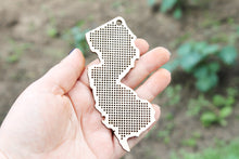 Load image into Gallery viewer, New Jersey state cross stitch - Laser Cut - unfinished blank - 4.3 inches - New Jersey cross stitch blank
