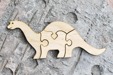 Load image into Gallery viewer, Dino-puzzle blank - 5.8 inch - do it yourself puzzle - laser cut puzzle blank - Wooden Puzzle - 4 pieces
