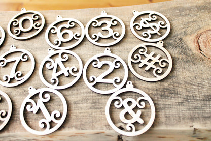 Alphabet Letter Christmas Ornaments 2.6 inch - 65 mm - laser cut Alphabet pendant - plywood set- unfinished alphabet pendant