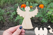 Load image into Gallery viewer, Set of 3 Angels ornament - Christmas tree ornament - laser cut Christmas decor
