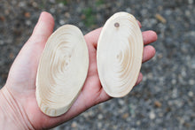Load image into Gallery viewer, Set of 5 Unfinished wooden slices 100 x 55 mm - 3.9x2 inches wooden slice - natural eco friendly - made of spruce wood
