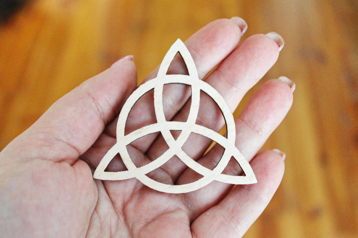 SET OF 5 Wooden Symbols shape pendant - Triquetra - Triple spiral - Spiral Goddess - earrings unfinished jewel base, jewel supply