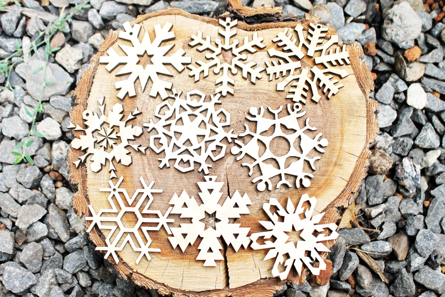 Snowflakes laser cut 2.6 inches - 45 variants - made of high quality plywood - Christmas ornament, New Year decor, BE READY