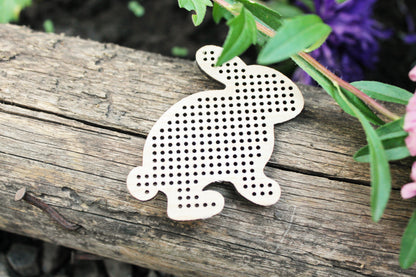 SET OF 5 - Rabbit Cross stitch pendant blank - blanks Wood Needlecraft Pendant, wooden cross stitch blank RABBIT