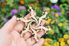 Load image into Gallery viewer, Snowflakes lizards laser cut 3.6 inches - set of two - made of high quality plywood - Christmas ornament, New Year decor, BE READY

