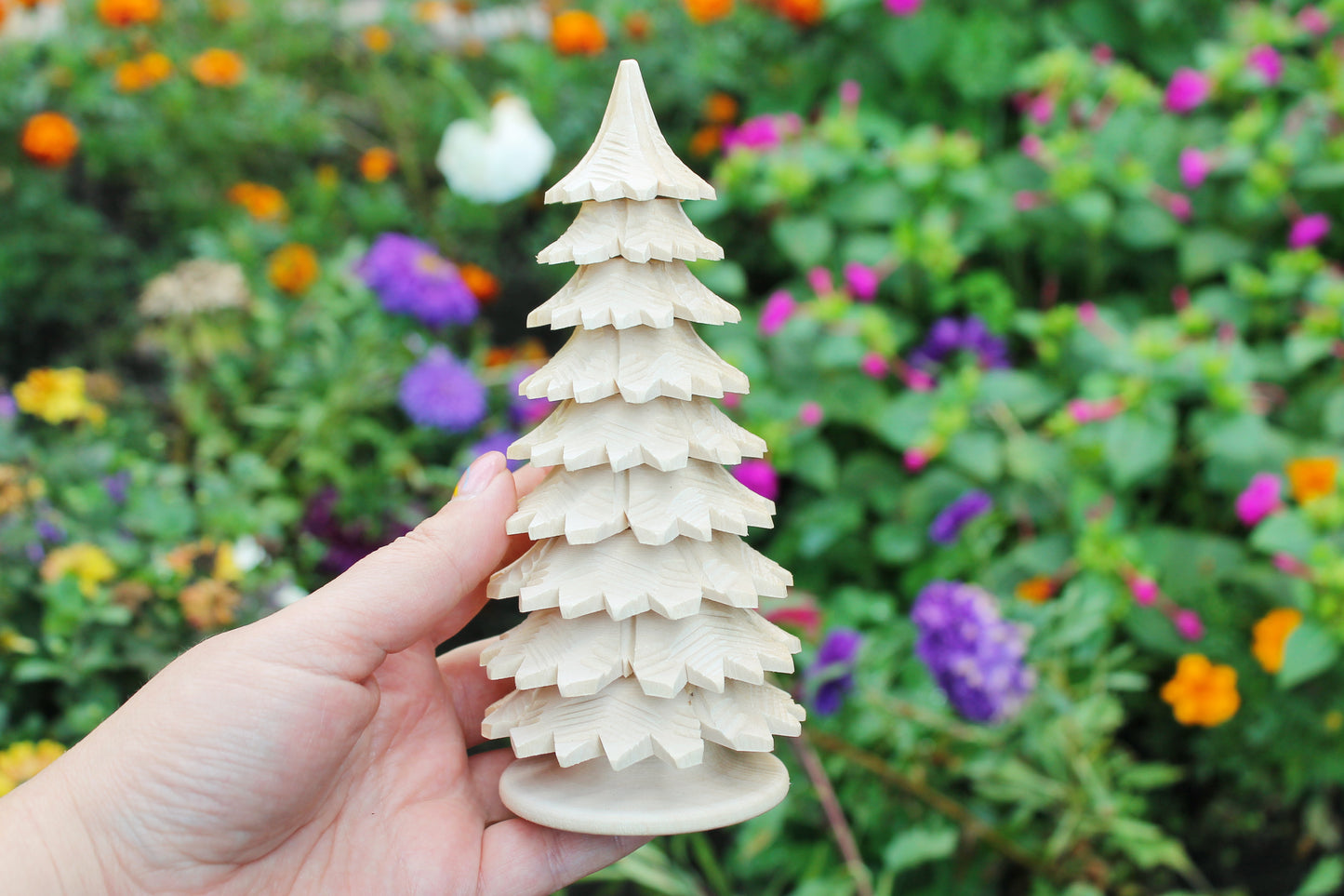 Wooden Christmas Tree - 160 mm - 6 inches - unfinished wooden handmade Christmas tree - made of alder wood