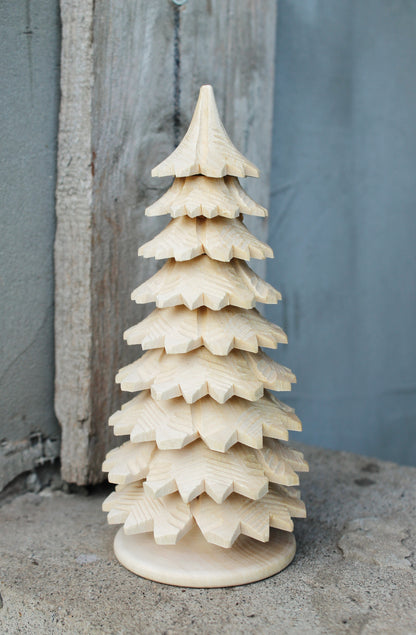 Wooden Christmas Tree - 160 mm - 6 inches - unfinished wooden handmade Christmas tree - made of alder wood