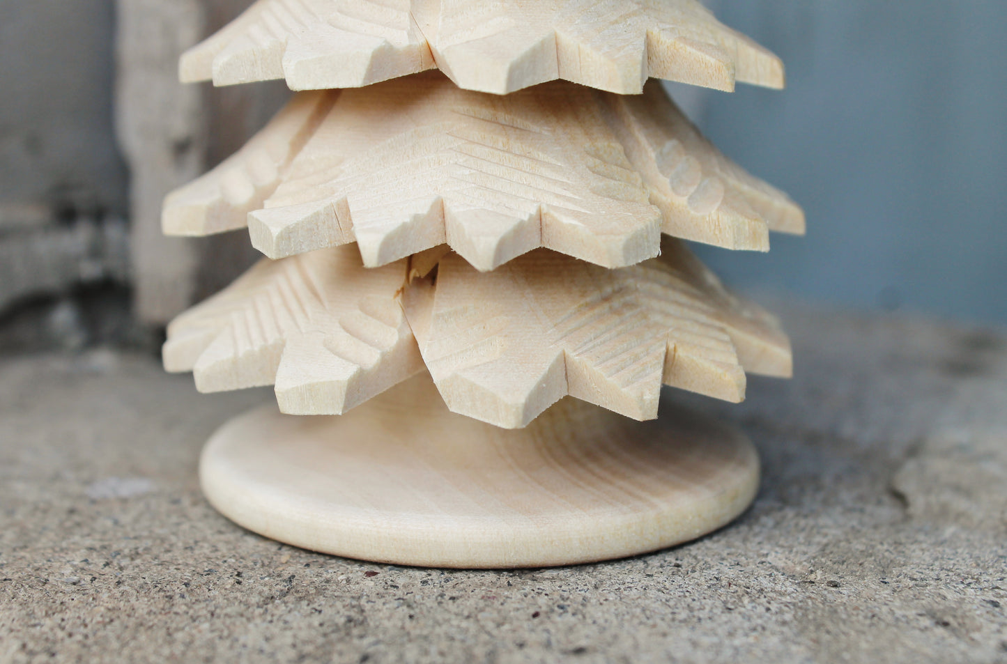 Wooden Christmas Tree - 160 mm - 6 inches - unfinished wooden handmade Christmas tree - made of alder wood