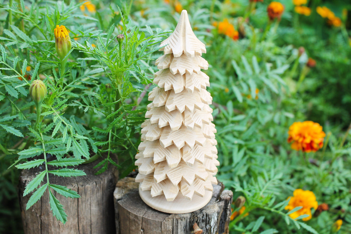 Wooden Christmas Tree - 160 mm - 6 inches - unfinished wooden handmade Christmas tree - made of alder wood