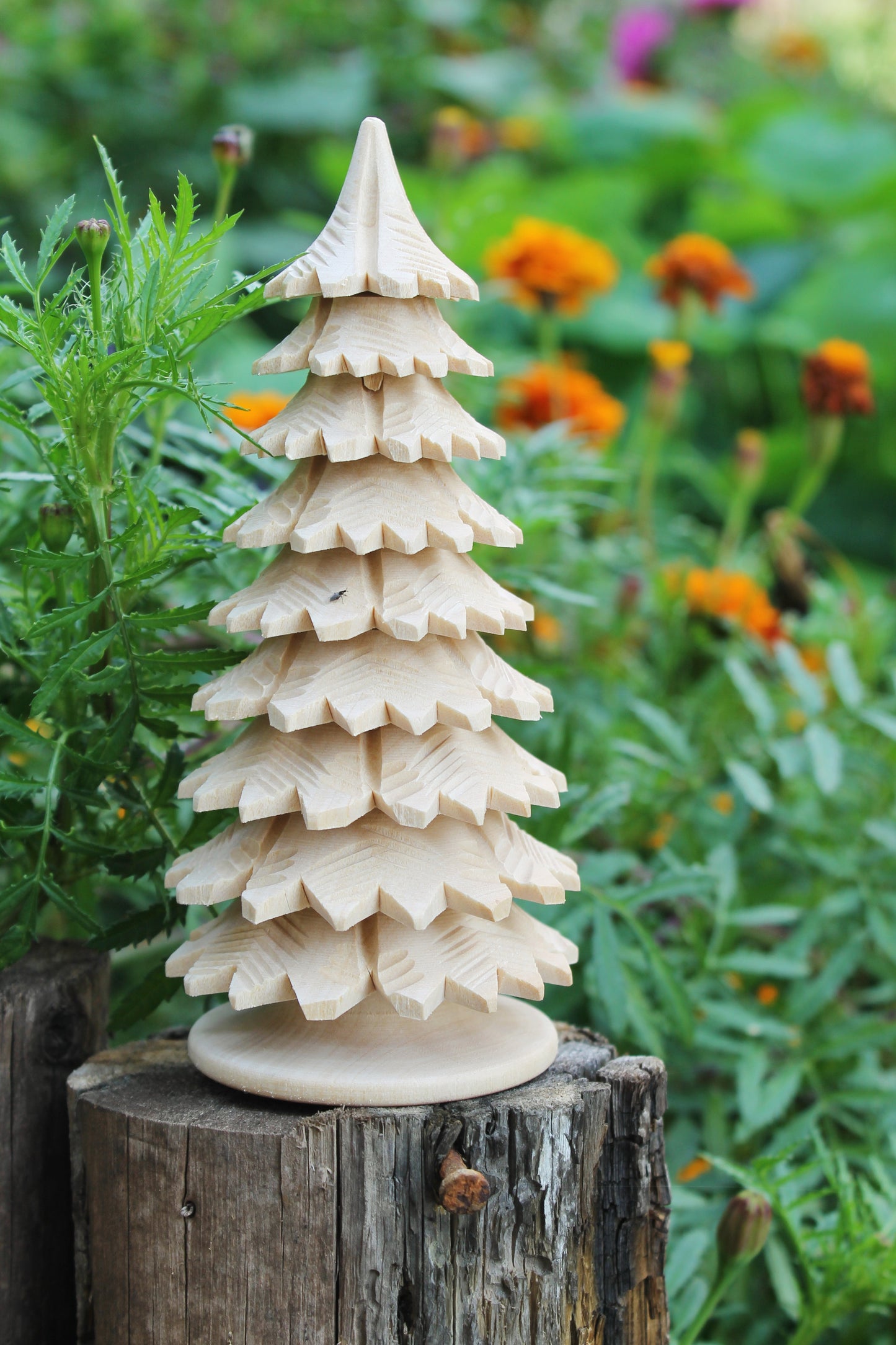 Wooden Christmas Tree - 160 mm - 6 inches - unfinished wooden handmade Christmas tree - made of alder wood