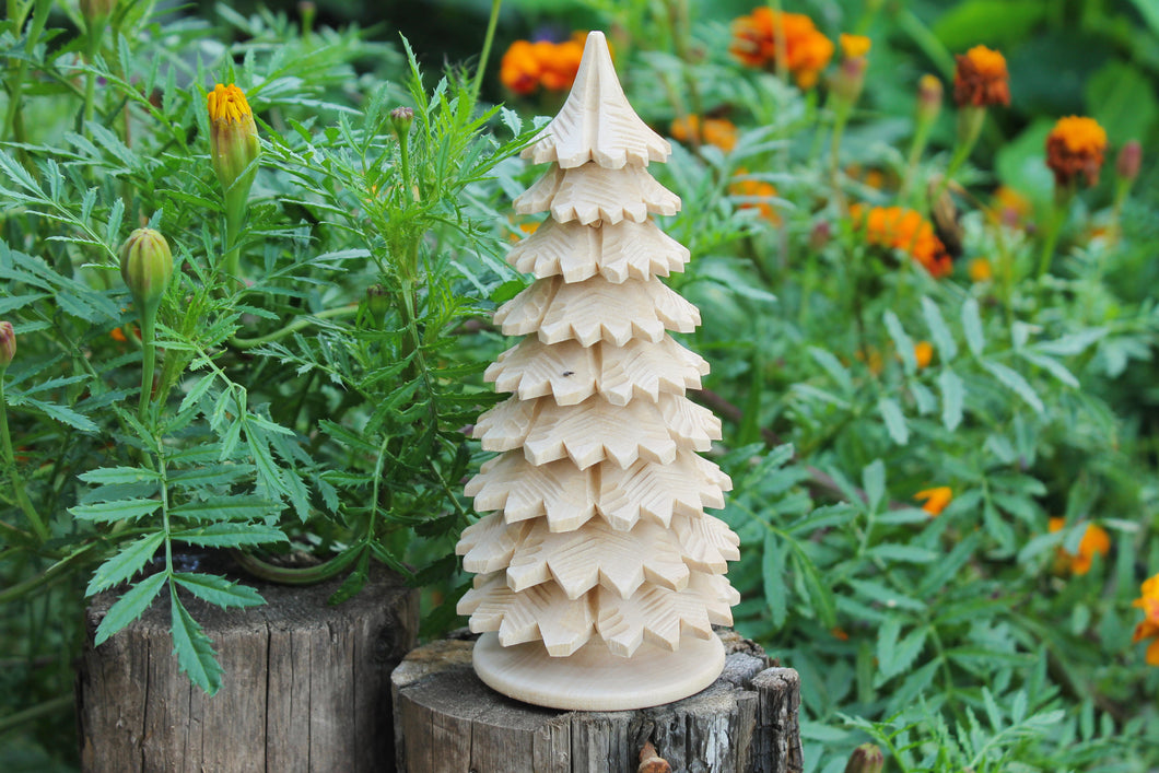 Wooden Christmas Tree - 160 mm - 6 inches - unfinished wooden handmade Christmas tree - made of alder wood
