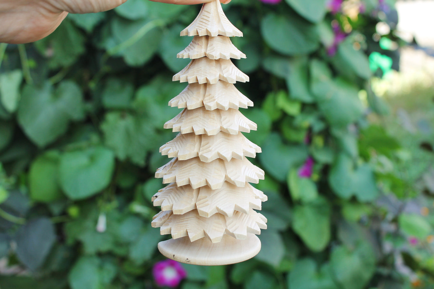 Wooden Christmas Tree - 160 mm - 6 inches - unfinished wooden handmade Christmas tree - made of alder wood