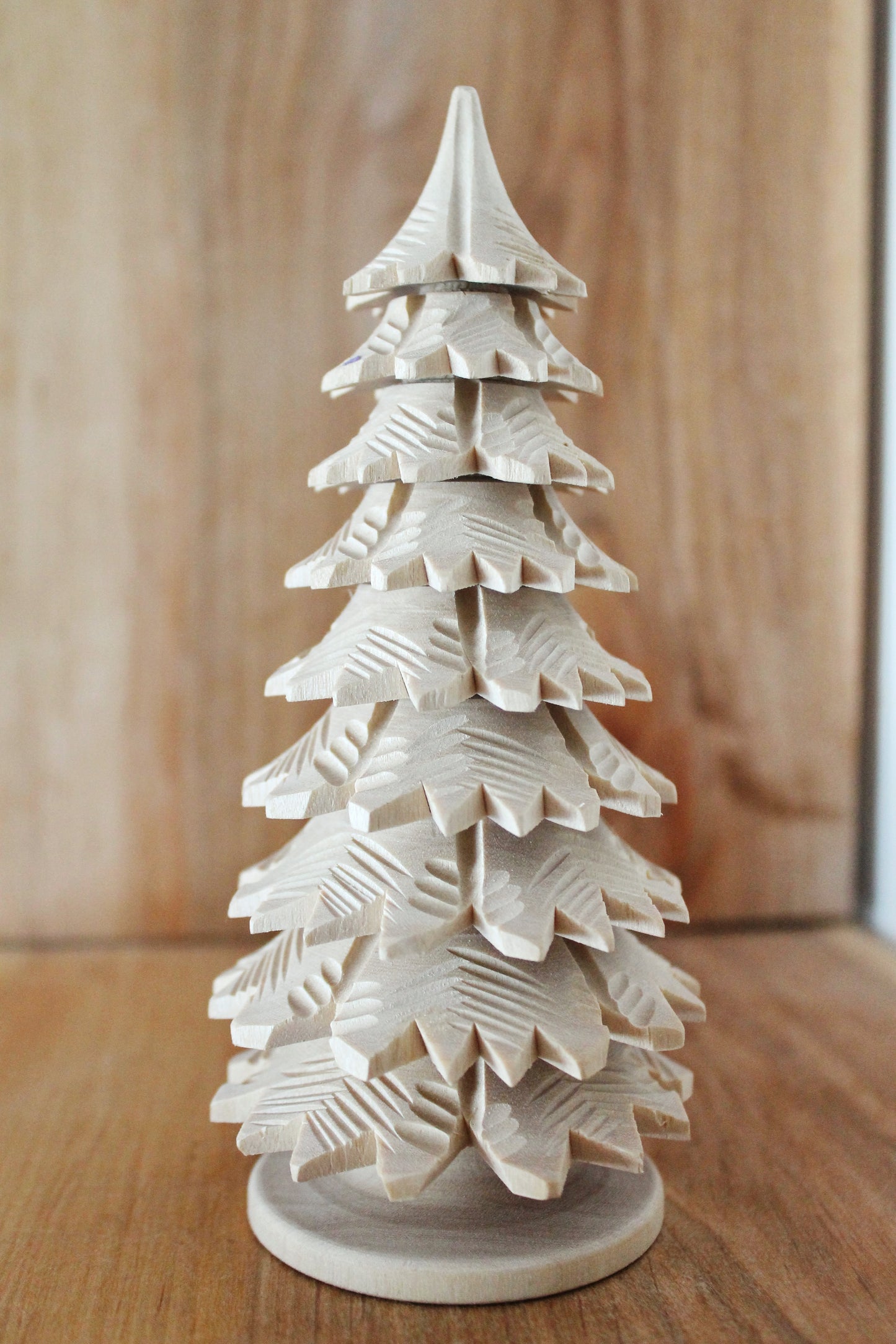 Wooden Christmas Tree - 160 mm - 6 inches - unfinished wooden handmade Christmas tree - made of alder wood