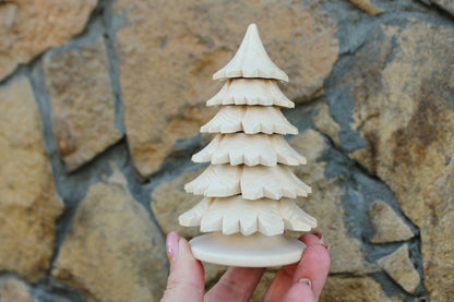 Wooden Christmas Tree - 120 mm - 4.7 inches - unfinished wooden handmade Christmas tree - made of alder wood