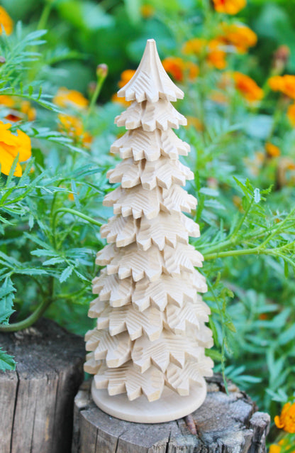 Wooden Christmas Tree - 200 mm - 7.9 inches - unfinished wooden handmade Christmas tree - made of alder wood