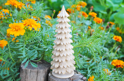 Wooden Christmas Tree - 200 mm - 7.9 inches - unfinished wooden handmade Christmas tree - made of alder wood