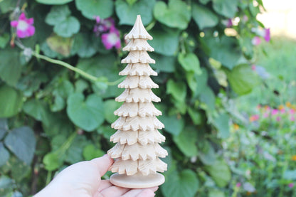 Wooden Christmas Tree - 200 mm - 7.9 inches - unfinished wooden handmade Christmas tree - made of alder wood