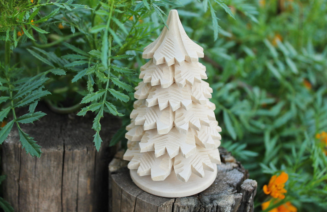 Wooden Christmas Tree - 120 mm - 4.7 inches - unfinished wooden handmade Christmas tree - made of alder wood
