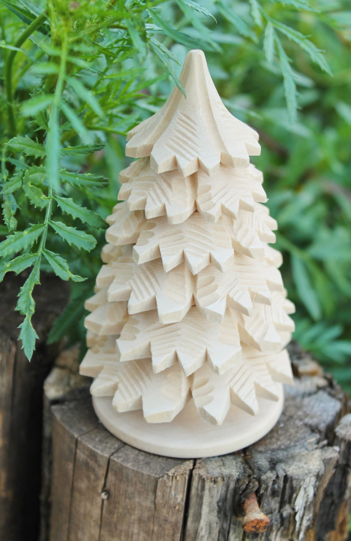 Wooden Christmas Tree - 120 mm - 4.7 inches - unfinished wooden handmade Christmas tree - made of alder wood