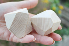 Load image into Gallery viewer, Set of two Stacking Wooden Rocks 50 mm - 2 inches - made of beech wood - handmade wooden stone toy - eco wood
