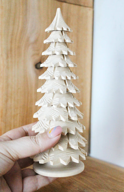 Wooden Christmas Tree - 200 mm - 7.9 inches - unfinished wooden handmade Christmas tree - made of alder wood