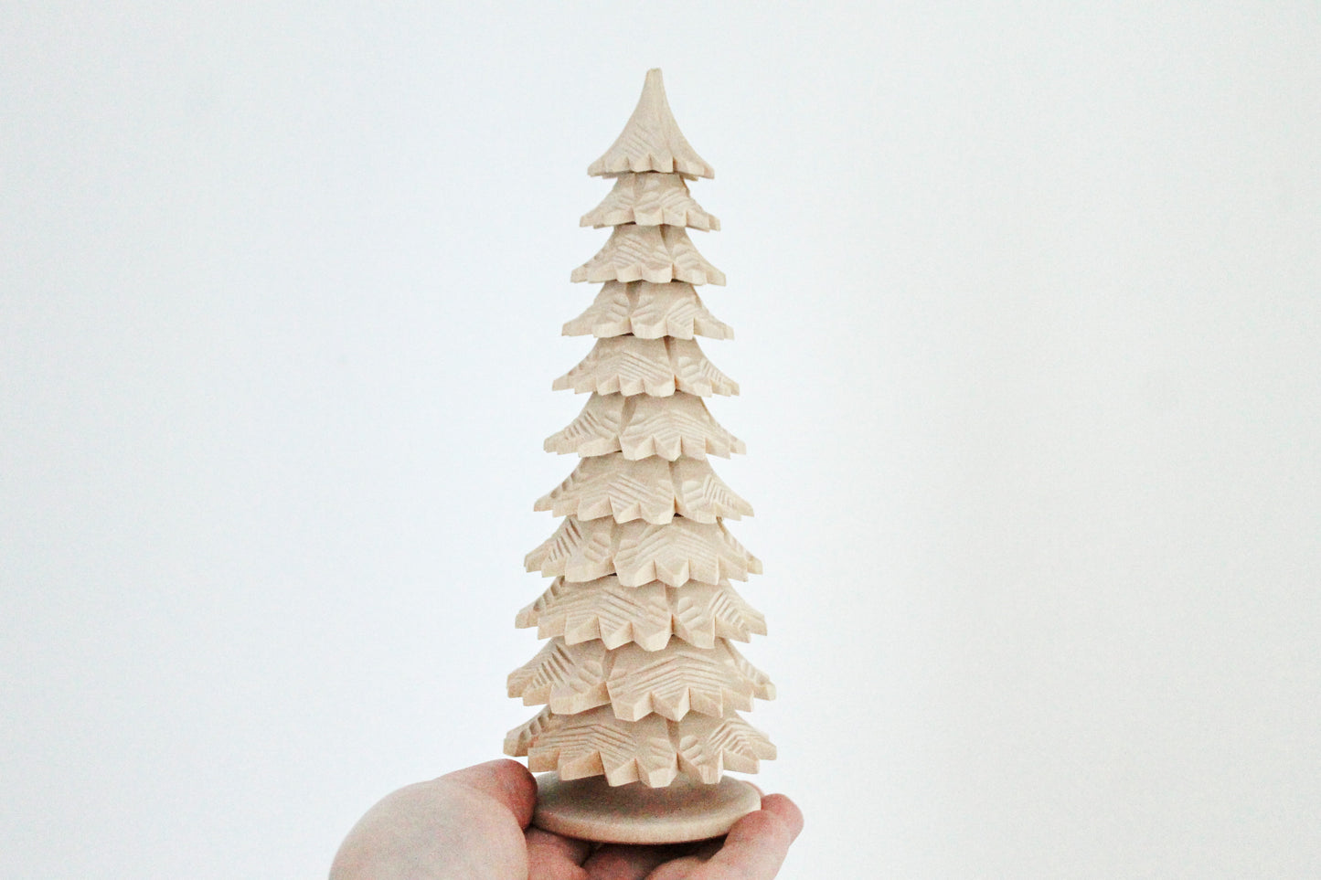 Wooden Christmas Tree - 200 mm - 7.9 inches - unfinished wooden handmade Christmas tree - made of alder wood