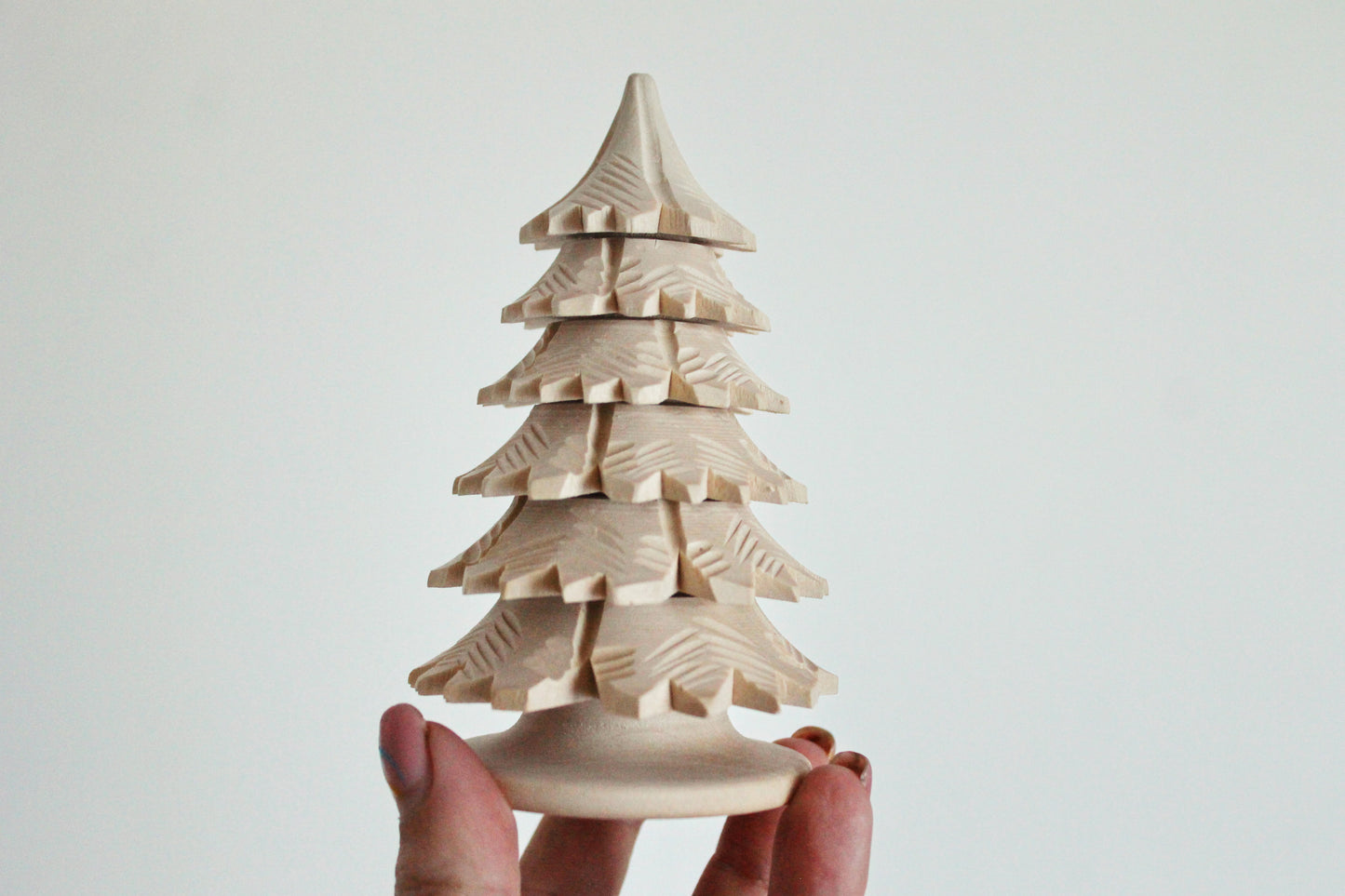 Wooden Christmas Tree - 120 mm - 4.7 inches - unfinished wooden handmade Christmas tree - made of alder wood