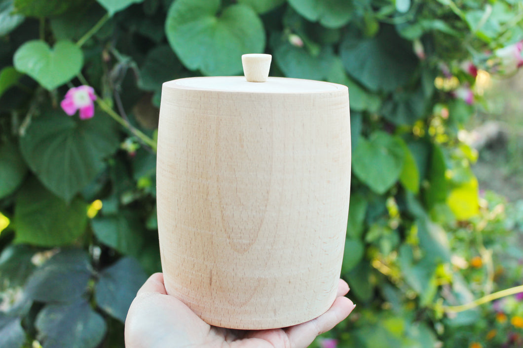 Unfinished wooden barrel - keg - 5.1 inches (130 mm) - natural eco-friendly - made of beech wood