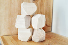 Load image into Gallery viewer, Set of two Stacking Wooden Rocks 50 mm - 2 inches - made of beech wood - handmade wooden stone toy - eco wood
