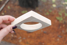 Load image into Gallery viewer, Wooden square bangle - 15 mm - unfinished wood - natural eco friendly - made of linden wood
