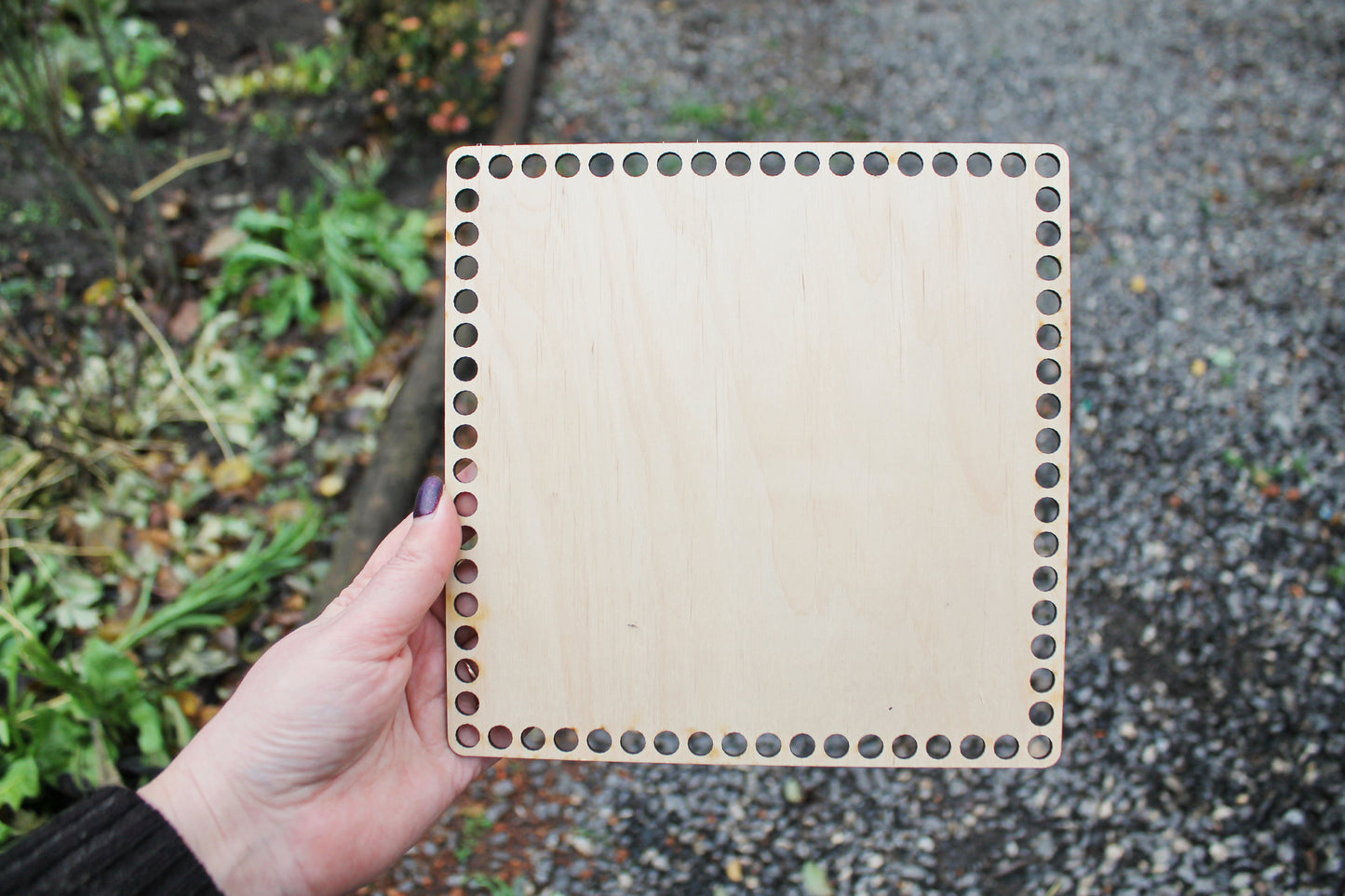 Wooden Bottoms for Knitting Basket - Wood Base Laser Cut with Hole - Wooden Baskets Circle for Crochet - Bottom for crochet bag