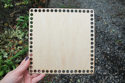 Wooden Bottoms for Knitting Basket - Wood Base Laser Cut with Hole - Wooden Baskets Circle for Crochet - Bottom for crochet bag