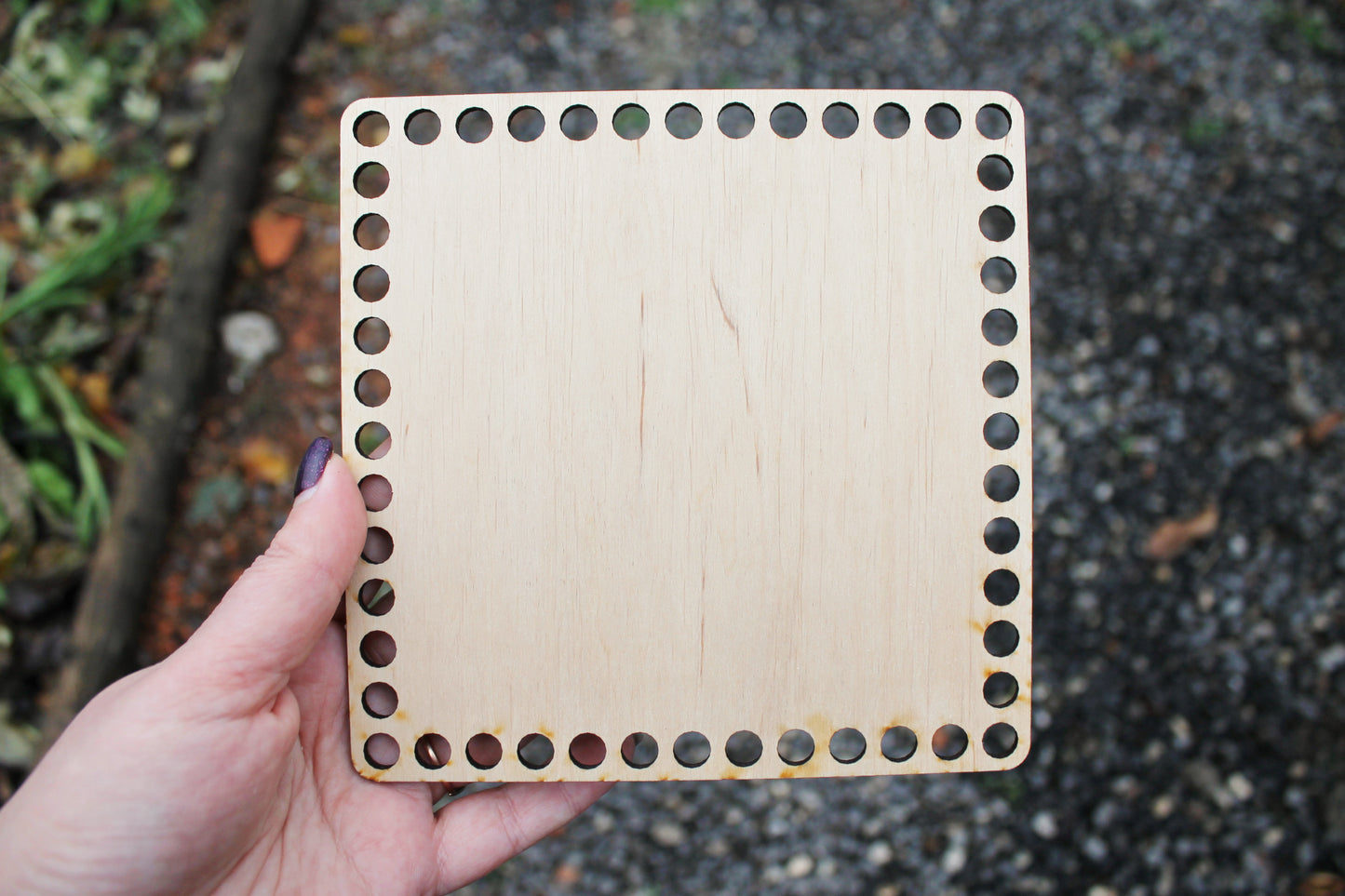 Wooden Bottoms for Knitting Basket - Wood Base Laser Cut with Hole - Wooden Baskets Circle for Crochet - Bottom for crochet bag