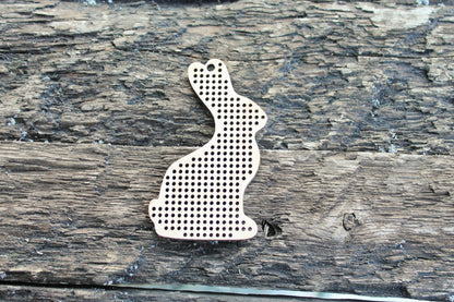 Chocolate bunny - cross stitch blank - 80 mm - 3.2 inch - blank Wood for Needlecraft - wooden cross stitch blank