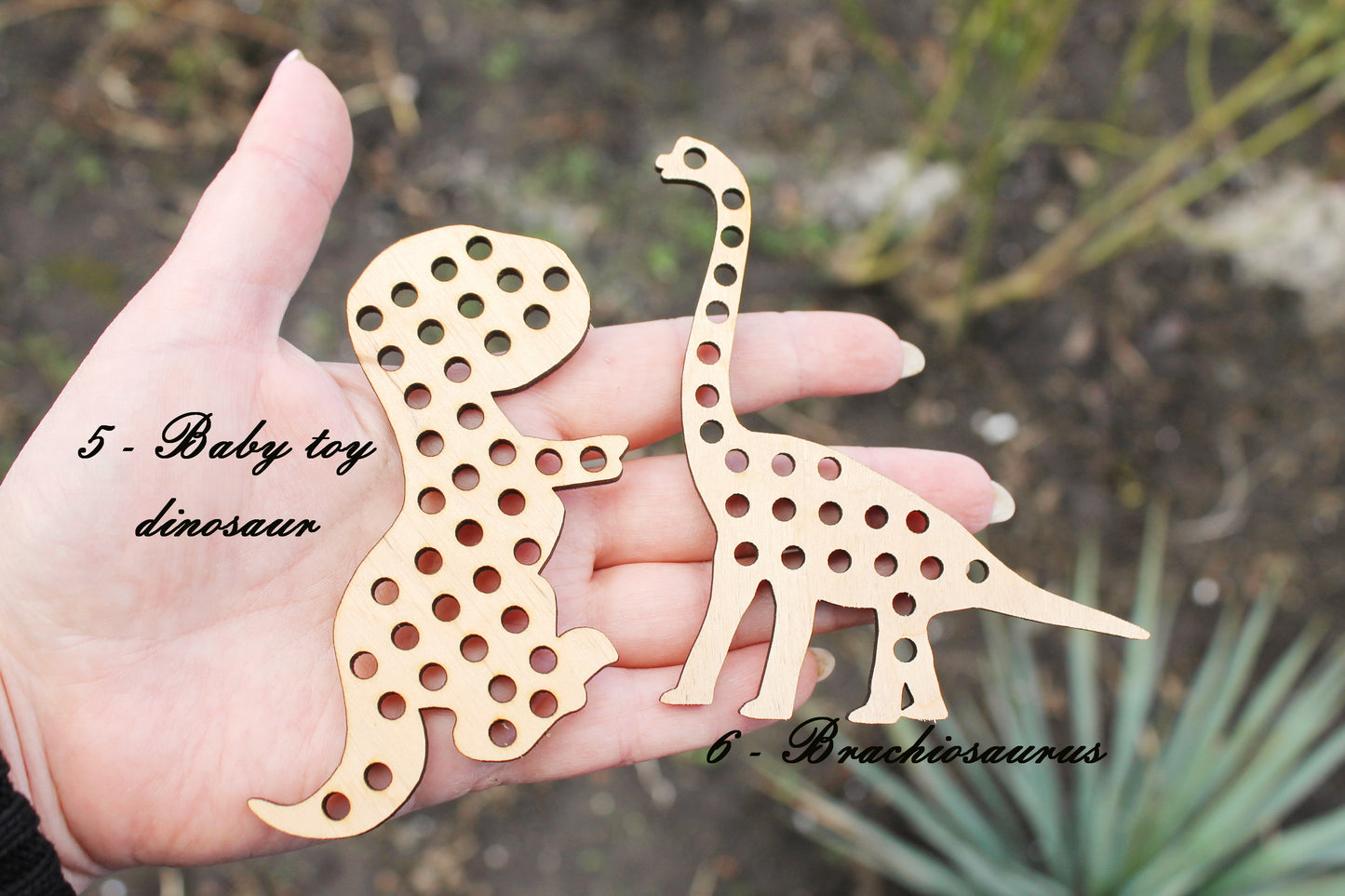 Montessori Lacing Toys - Dinosaurs Laser Cut - Educational games made of wood - laser cut educational toy - set of 10