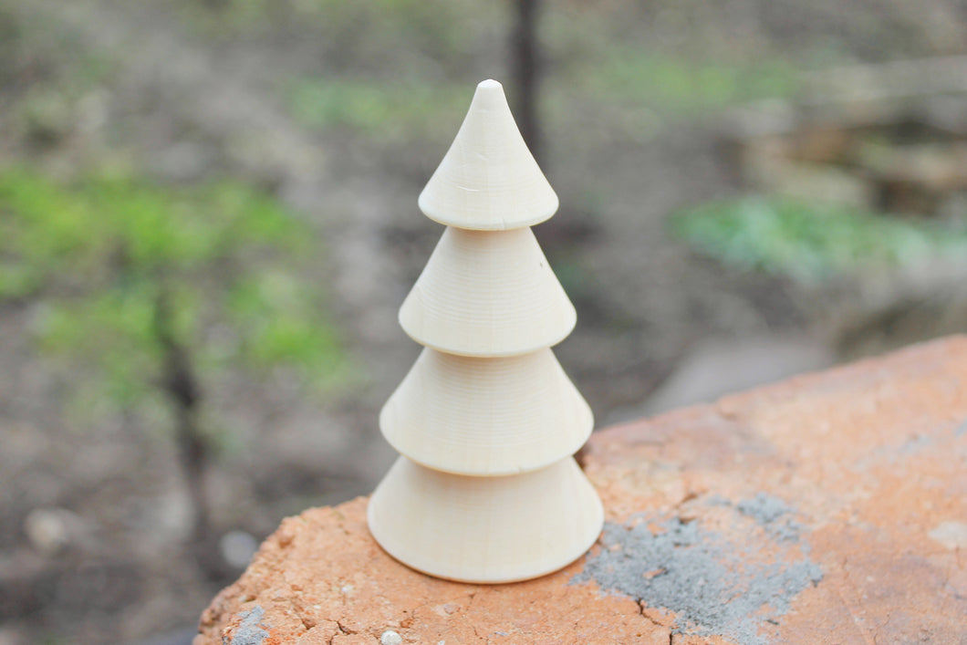 Wooden Christmas Tree - 100 mm - 3.9 inches - unfinished wooden handmade Christmas tree - made of alder wood