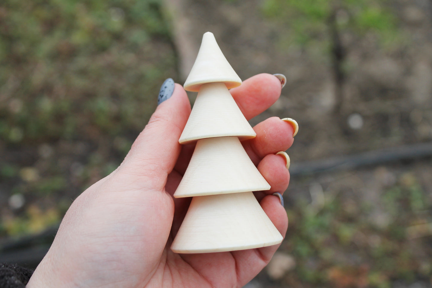 Wooden Christmas Tree - 100 mm - 3.9 inches - unfinished wooden handmade Christmas tree - made of alder wood