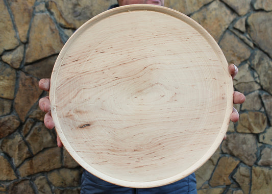 Big Wooden plate 35 cm 13.8 inch unfinished natural eco friendly - linden wooden plate