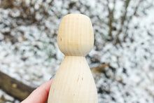 Load image into Gallery viewer, Unfinished wooden doll - big wooden doll - wooden skittle - 210 mm - 8.3 inches
