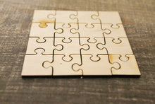 Load image into Gallery viewer, Square-puzzle blank - 3.3 x 3.3 inch - do it yourself puzzle - laser cut puzzle blank - Wooden Puzzle - 16 pieces
