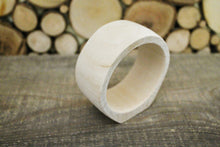 Load image into Gallery viewer, 35 mm Wooden bangle unfinished round with two corners on the top - natural eco friendly
